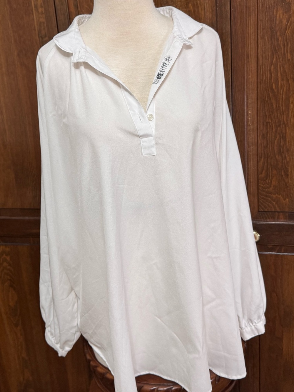 Levi Strauss Oversized VTG Tunic Blouse White Loose Fit Coastal Retro Med / Lrg